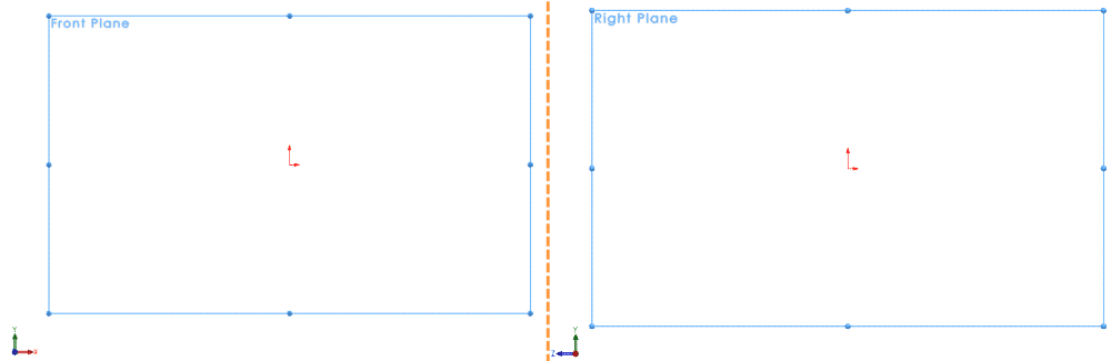 sketch transformations for front and right plane