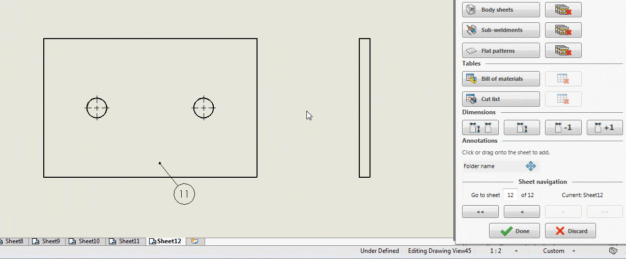 add outer dimensions