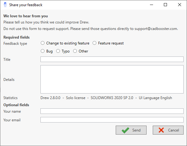 Drew feedback form